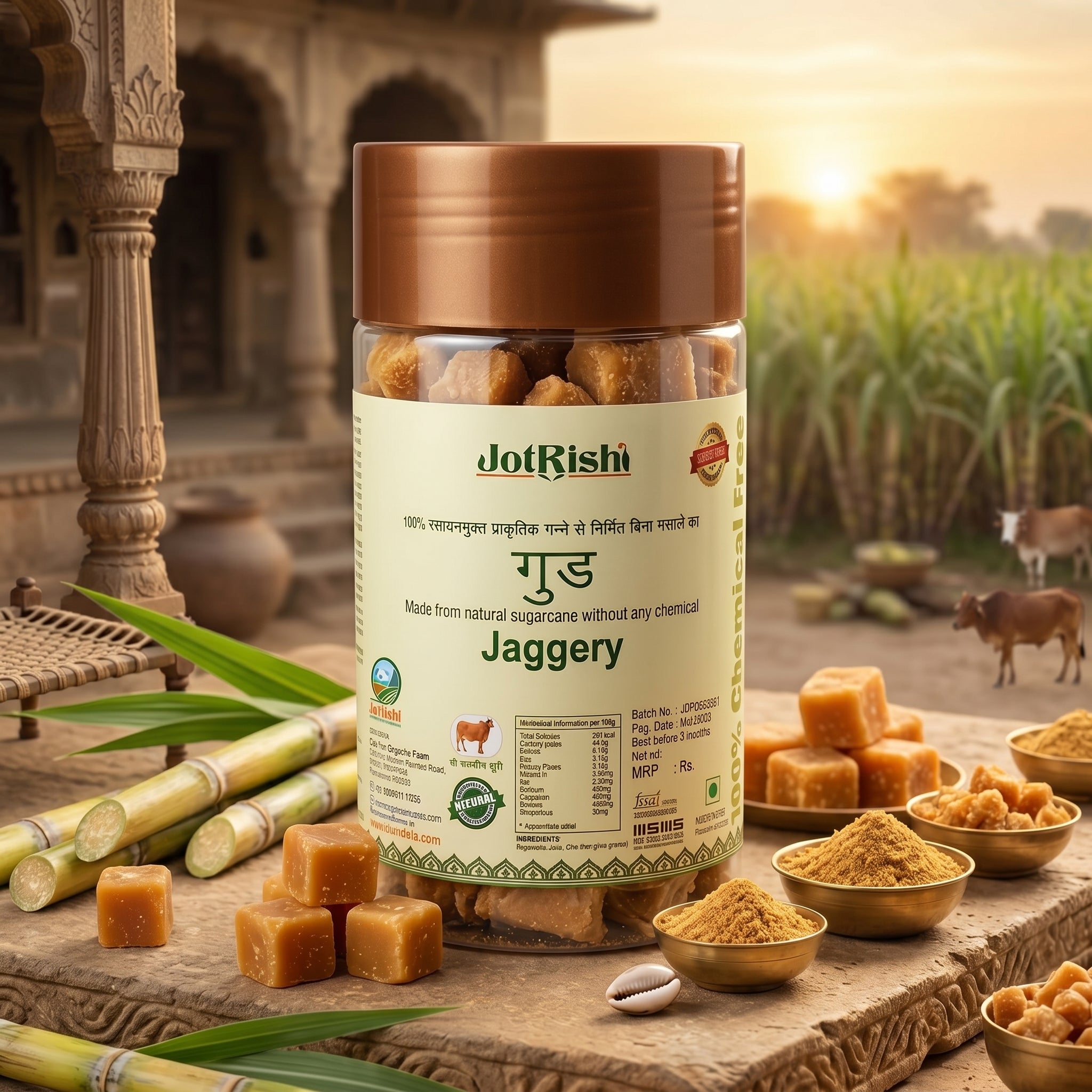 Jaggery Cubes – Natural Sugarcane Gur | 500g